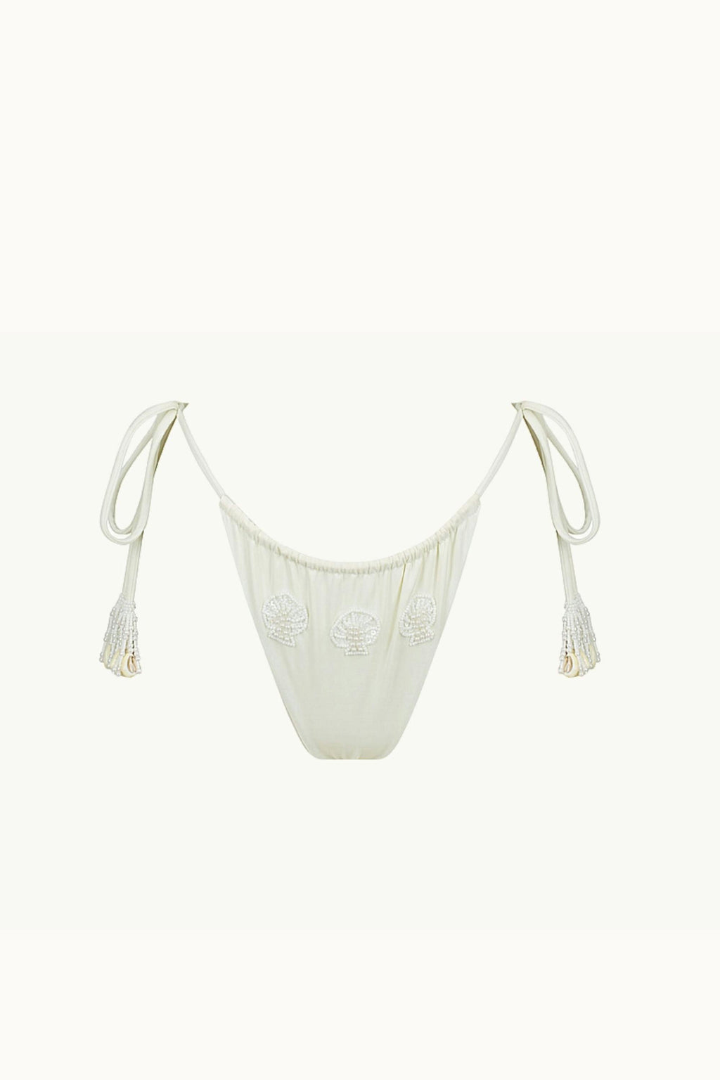 BEADED KINI BRIEF - HIBISCUS CREAM