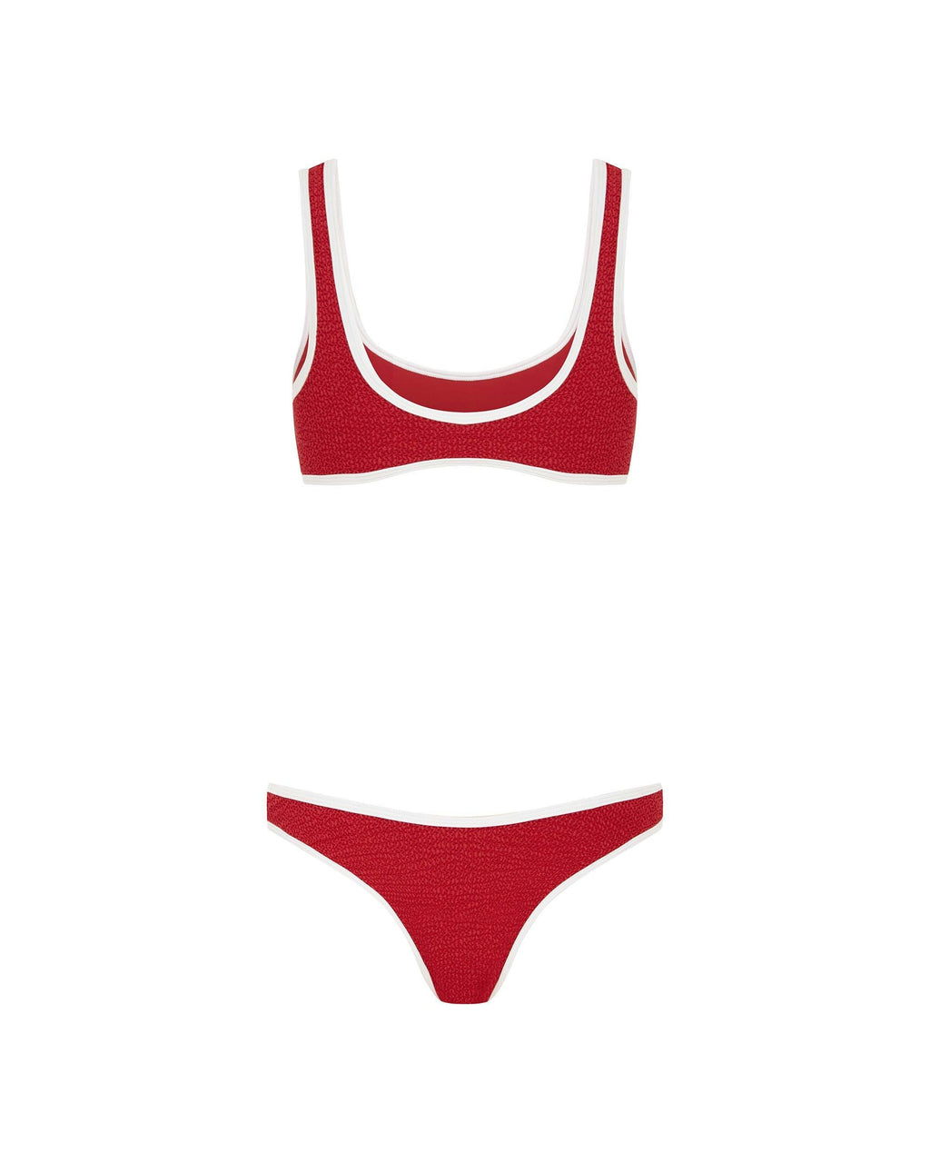 THE 90'S DUO CROP TOP - RED/ WHITE CRIMP