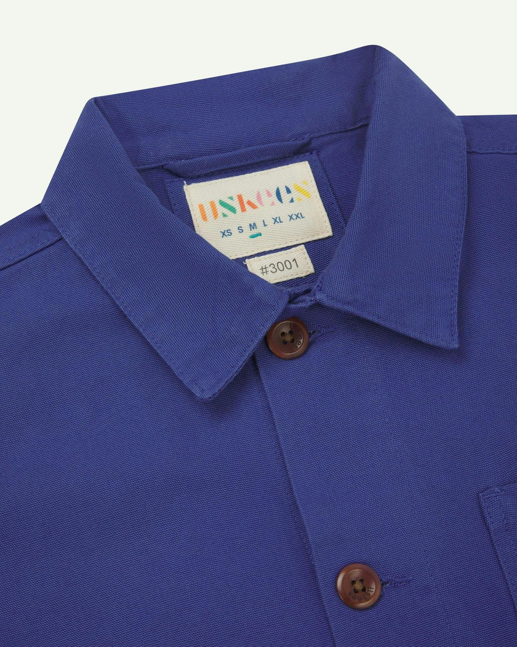 Uskees 3001 Button Overshirt in Ultra Blue