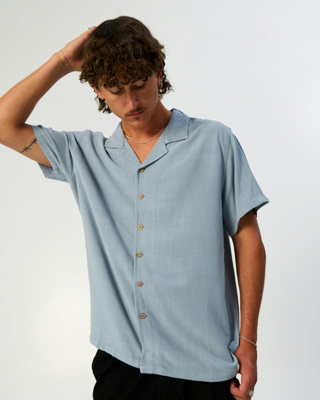 Ernie Resort Shirt - Stone Blue