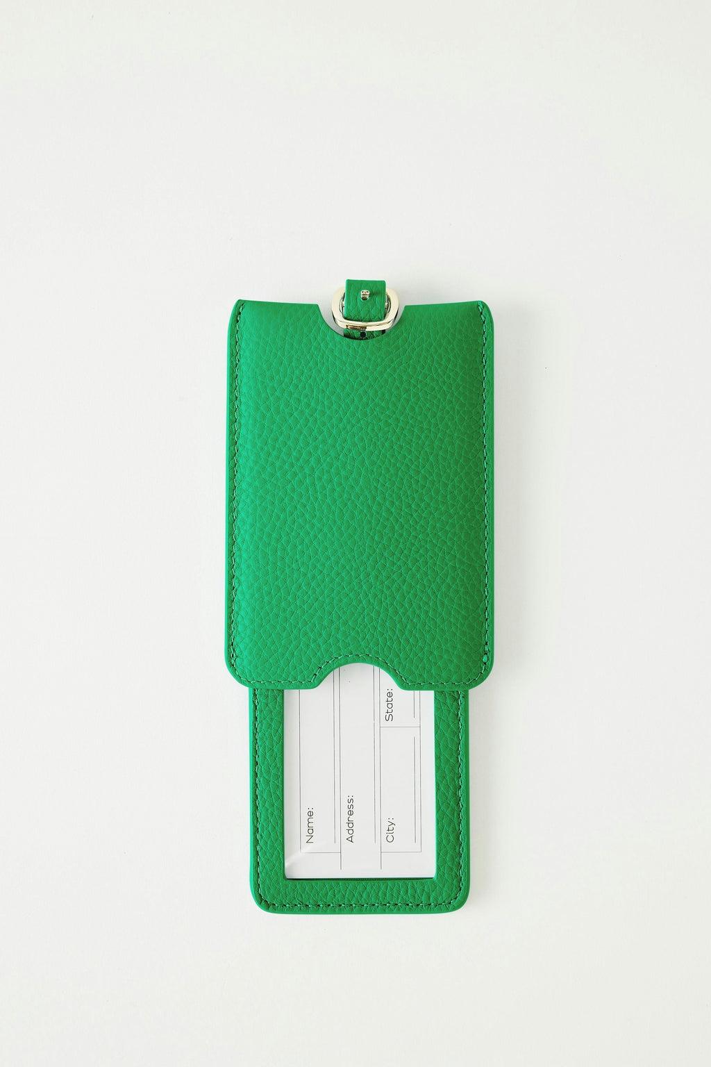 Leather Luggage Tag | Green Gold