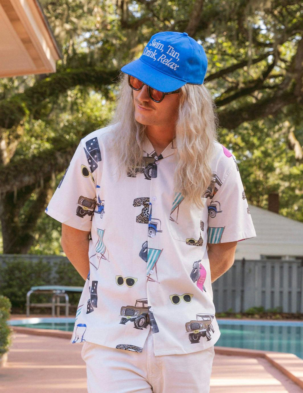 Beach Icon Leisure Stretch Buttonup