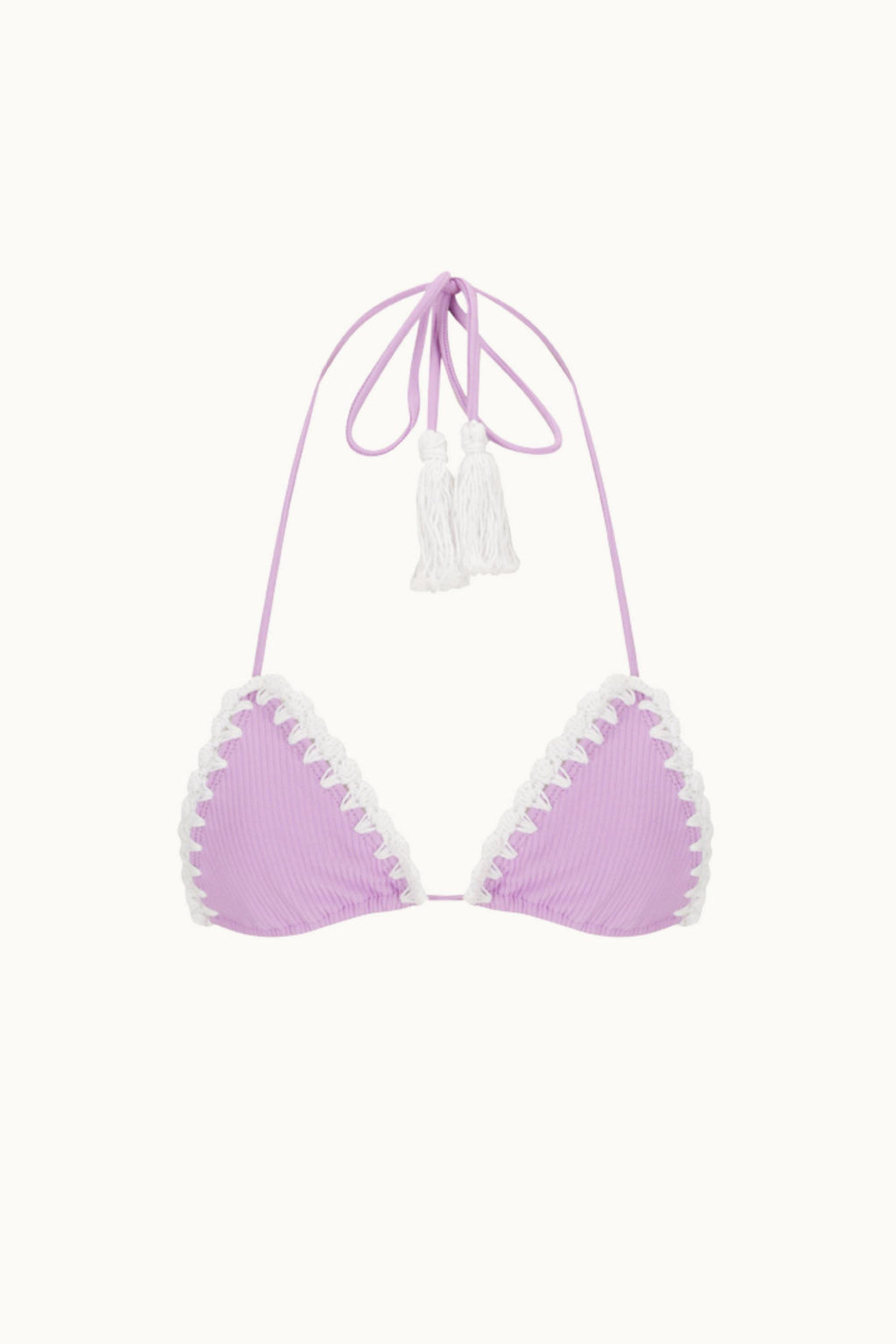 PEACHES CROCHET TRIM KINI TOP - LILAC