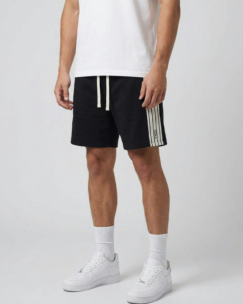 Premium Stripe Shorts // BLACK