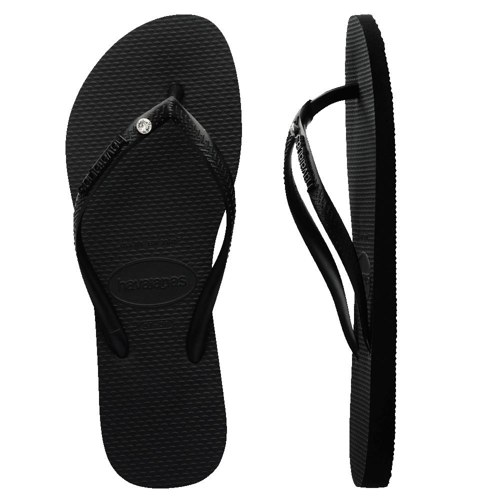 Slim Metal Logo Crystal Thongs