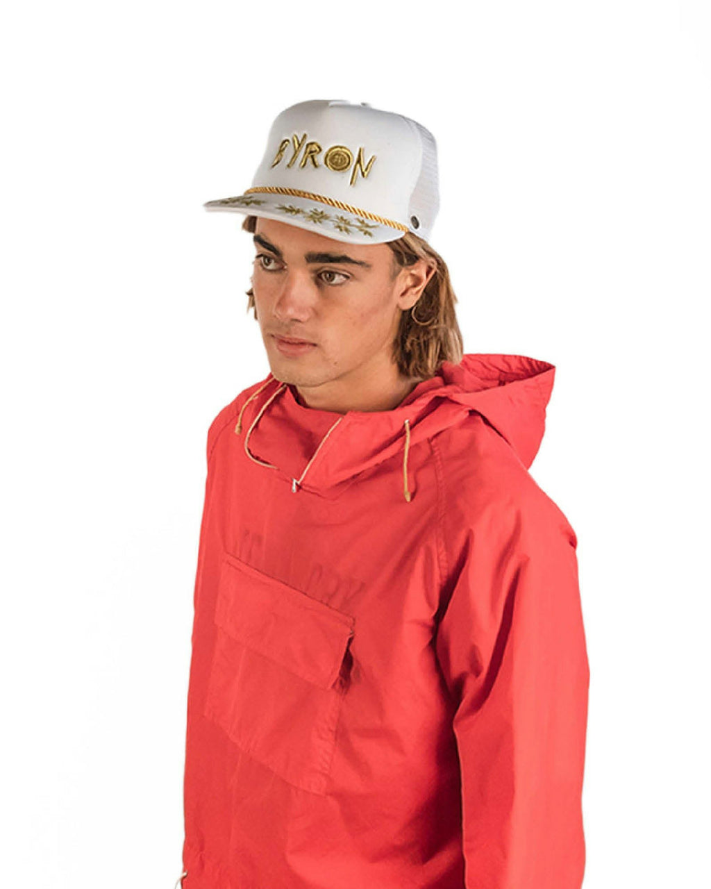 Byron Trucker Cap – White with Gold Embroidery