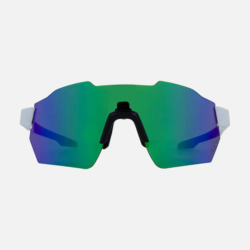 Level Up - Frame: Matte White   Lens: Rose with External Green Iridium
