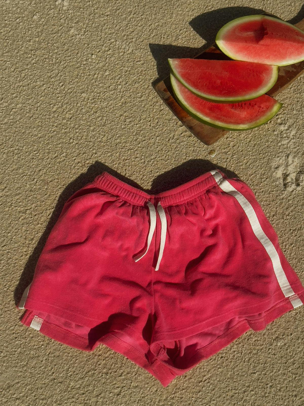 Terry Towelling Shorts in Strawberry