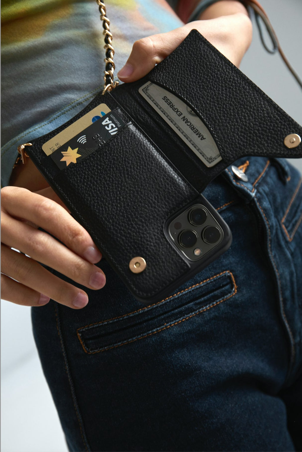 Crossbody iPhone Case | Black Gold