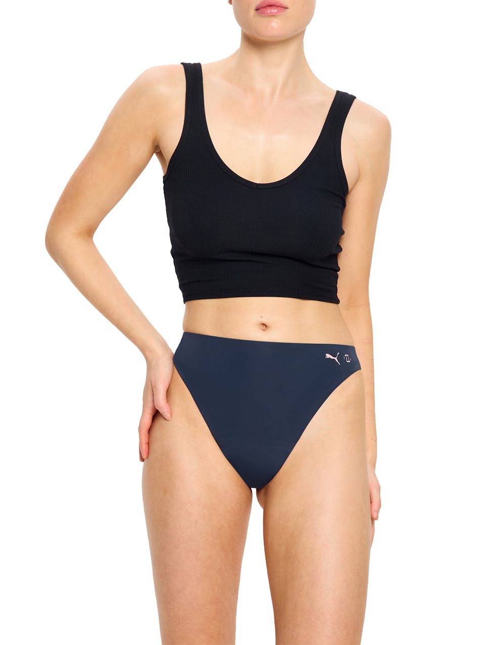 Puma X Modibodi Seamfree Active Hi Waist Period Thong Light Absorbency Midnight