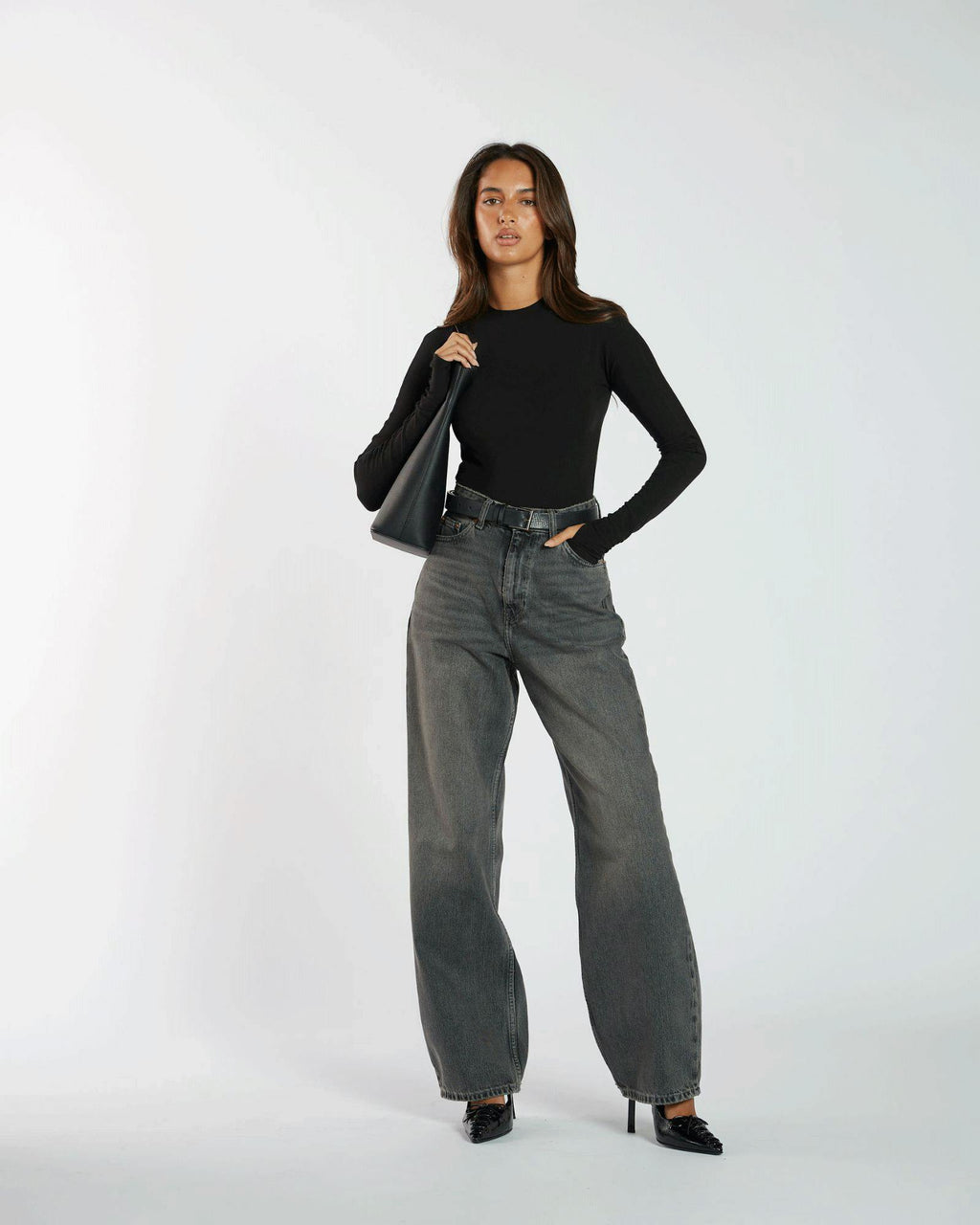 Donna High Relaxed Jeans - Mid Grey Used