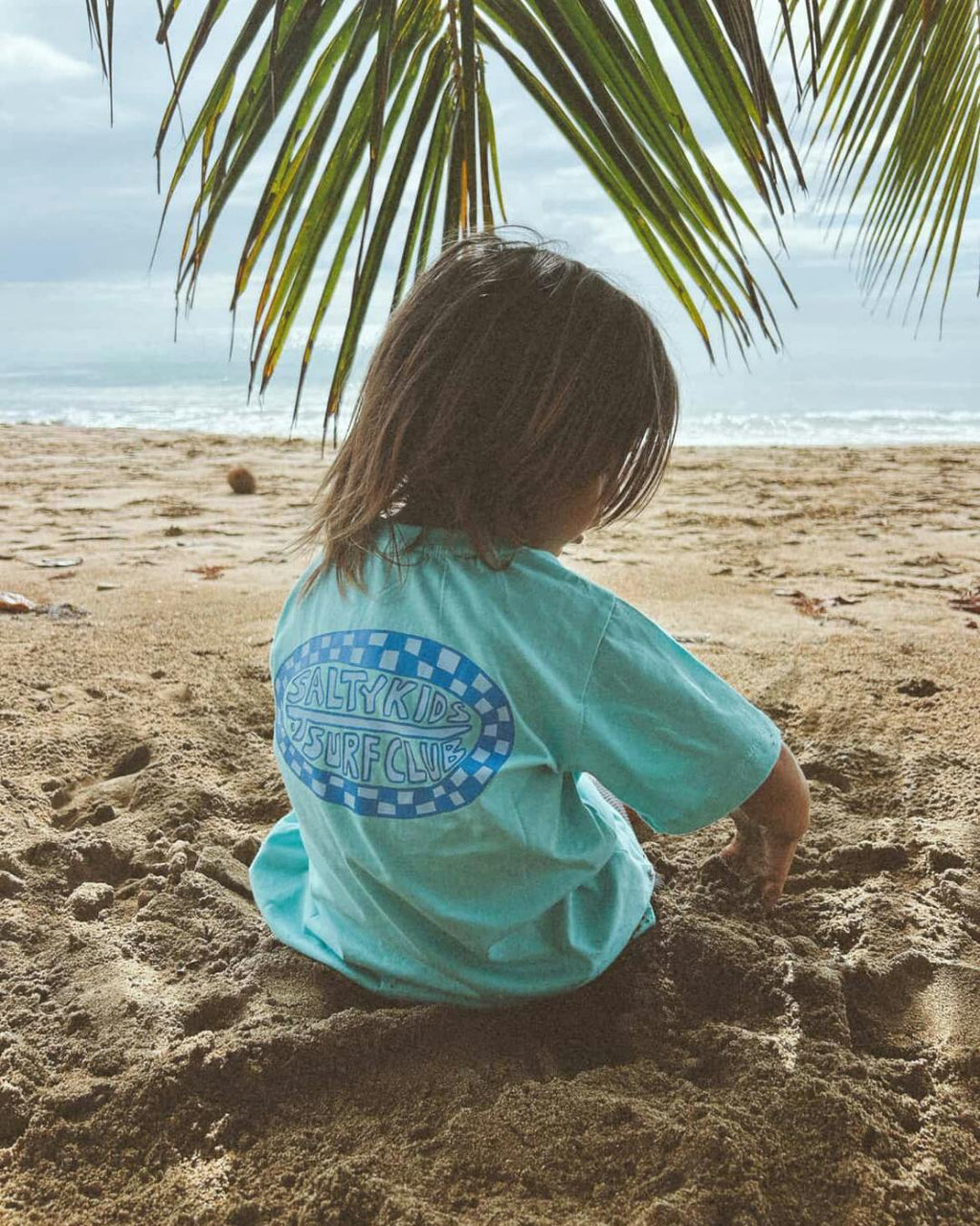 Salty Kids Surf Club Tee (Aqua Blue)