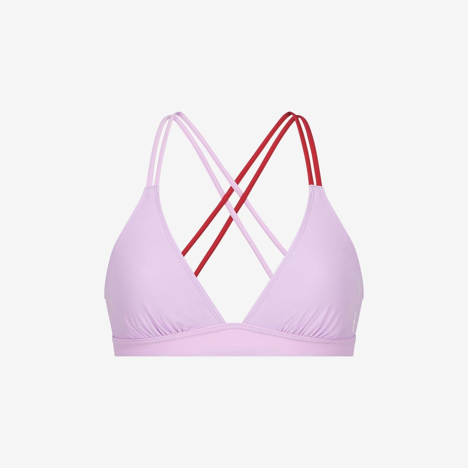 Bikini Top Cross ― Lilac / Red