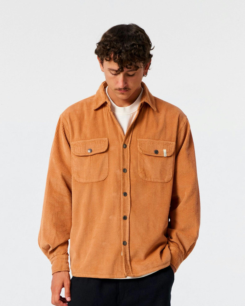 Surface Corduroy Overshirt - Terracotta