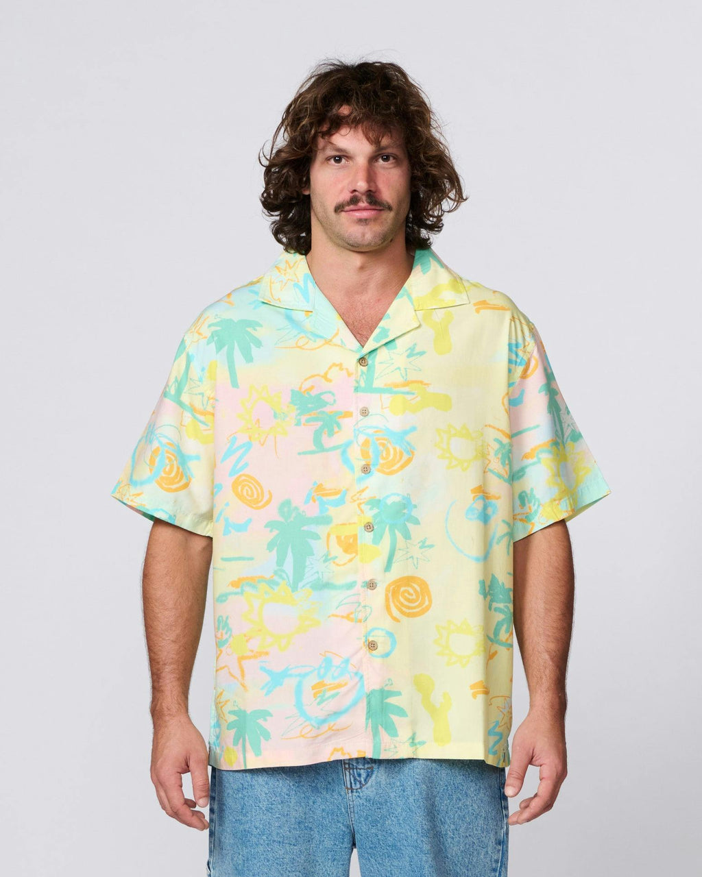 Scribbles Short Sleeve Resort Shirt - Pastel