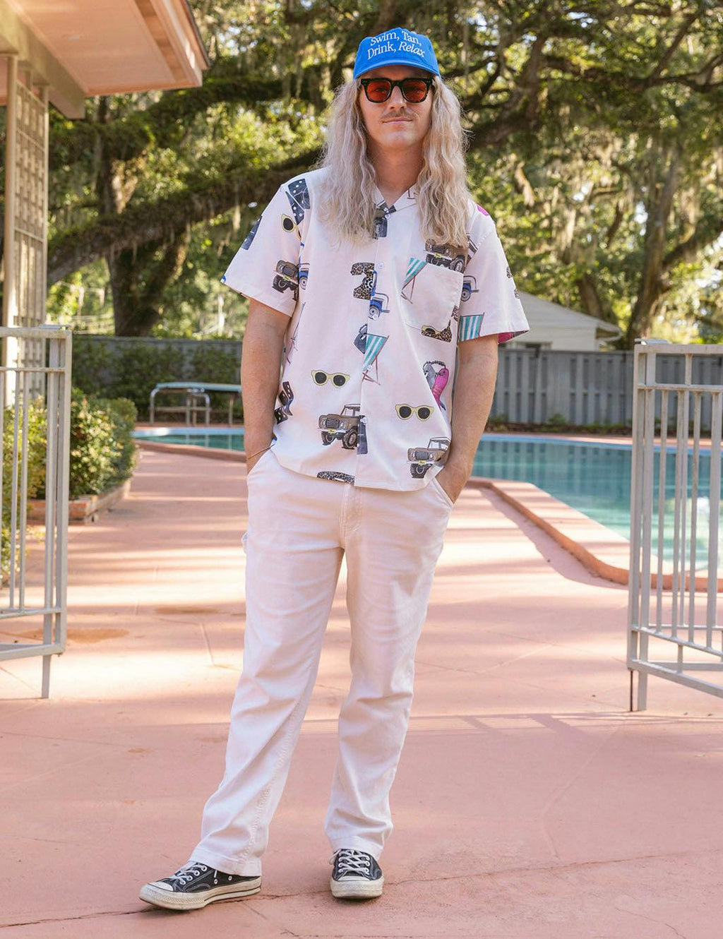 Beach Icon Leisure Stretch Buttonup