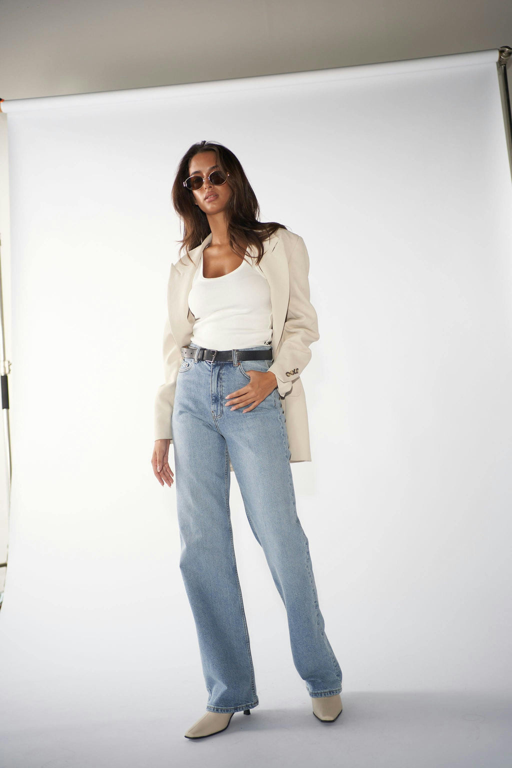 Echo High Straight Jeans - Bay Blue Jay