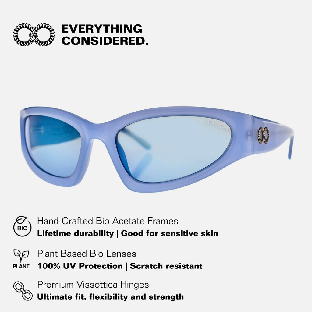 TOMB Pearl Sky Blue | Grey Polarised Blue Chrome Mirror Bio Lens