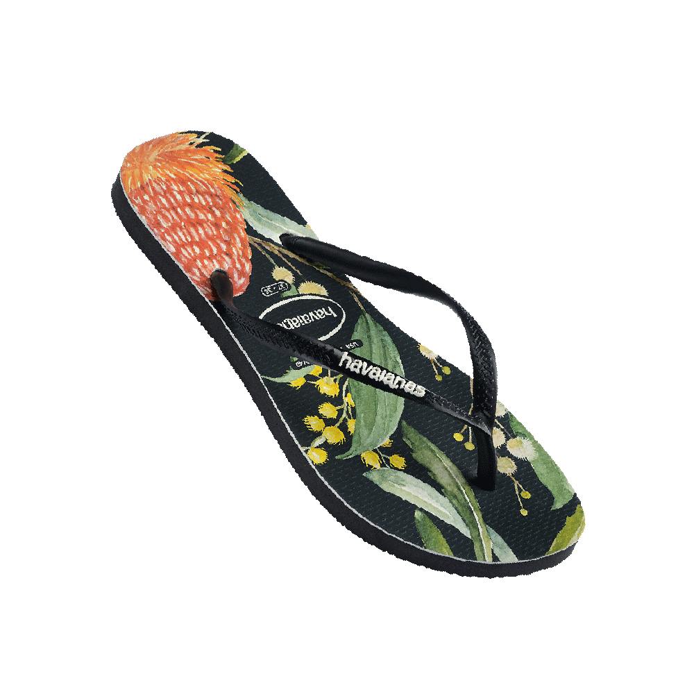 Kids Slim Fauna Bush Flower Thongs