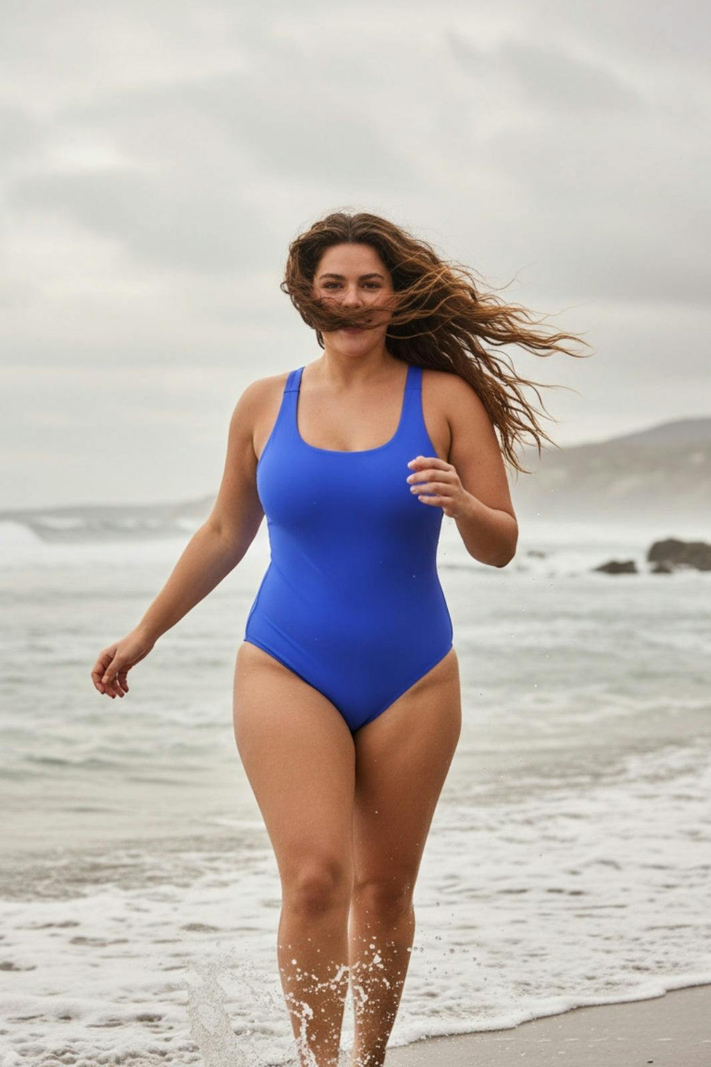 Nerida One Piece Swimsuit Scoop Neck ― Blue