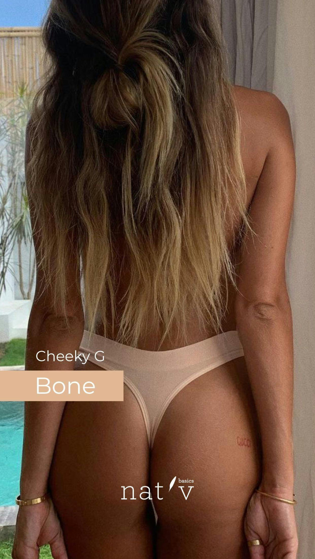 Cheeky Modal G-String Underwear 4 Pack - Bone