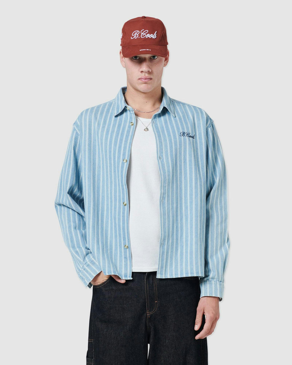 Crop LS Shirt Blue