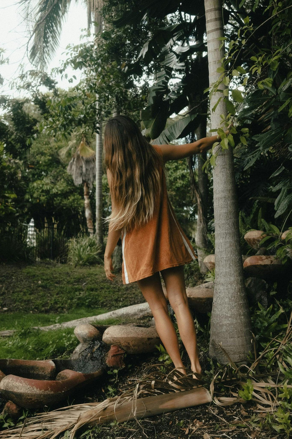 Sporty Terry Dress in Rust