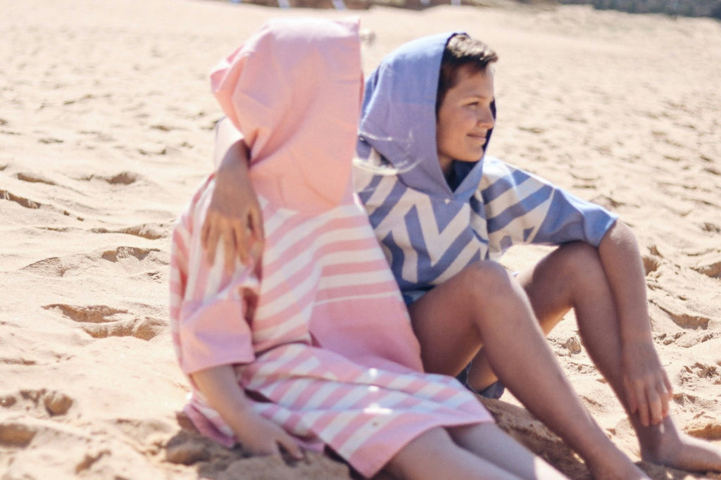 Zig Zag Blue Kids Poncho