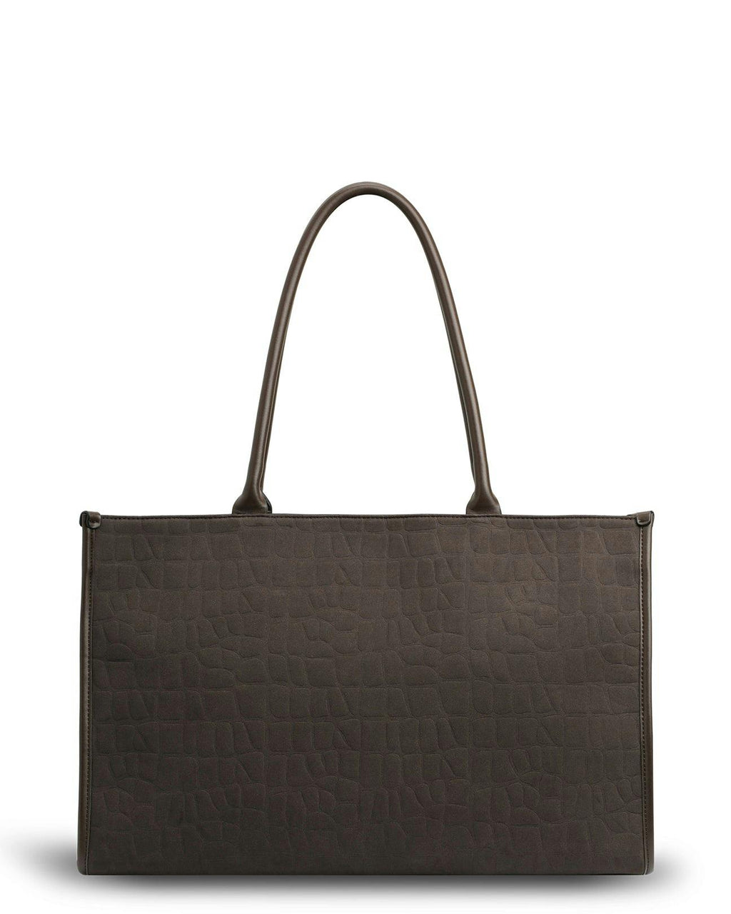Prene | The Era Bag (CHOCOLATE SUEDE) Croc Embossed Tote Bag