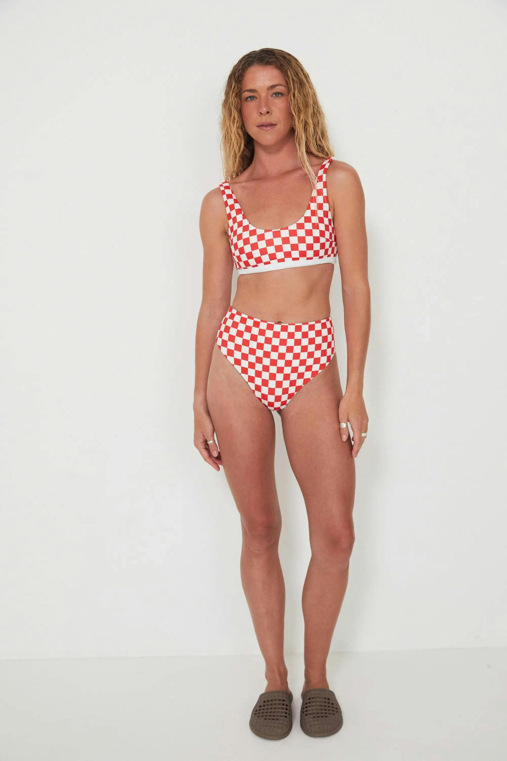 Drifter 2.0 Reversible Swim Bottoms - Oceania + Chilli Checkers