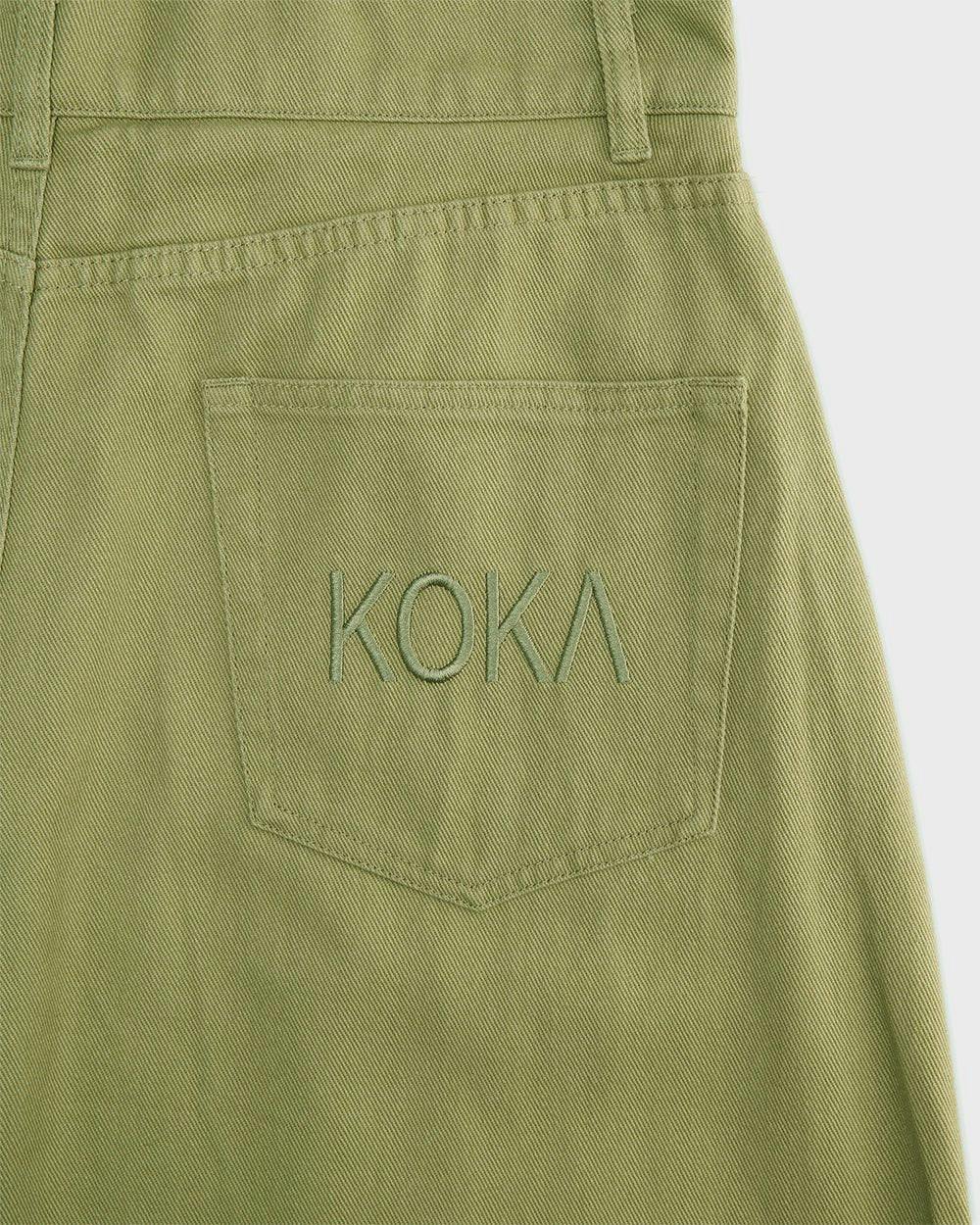 Barrel Leg Pants - Army Green