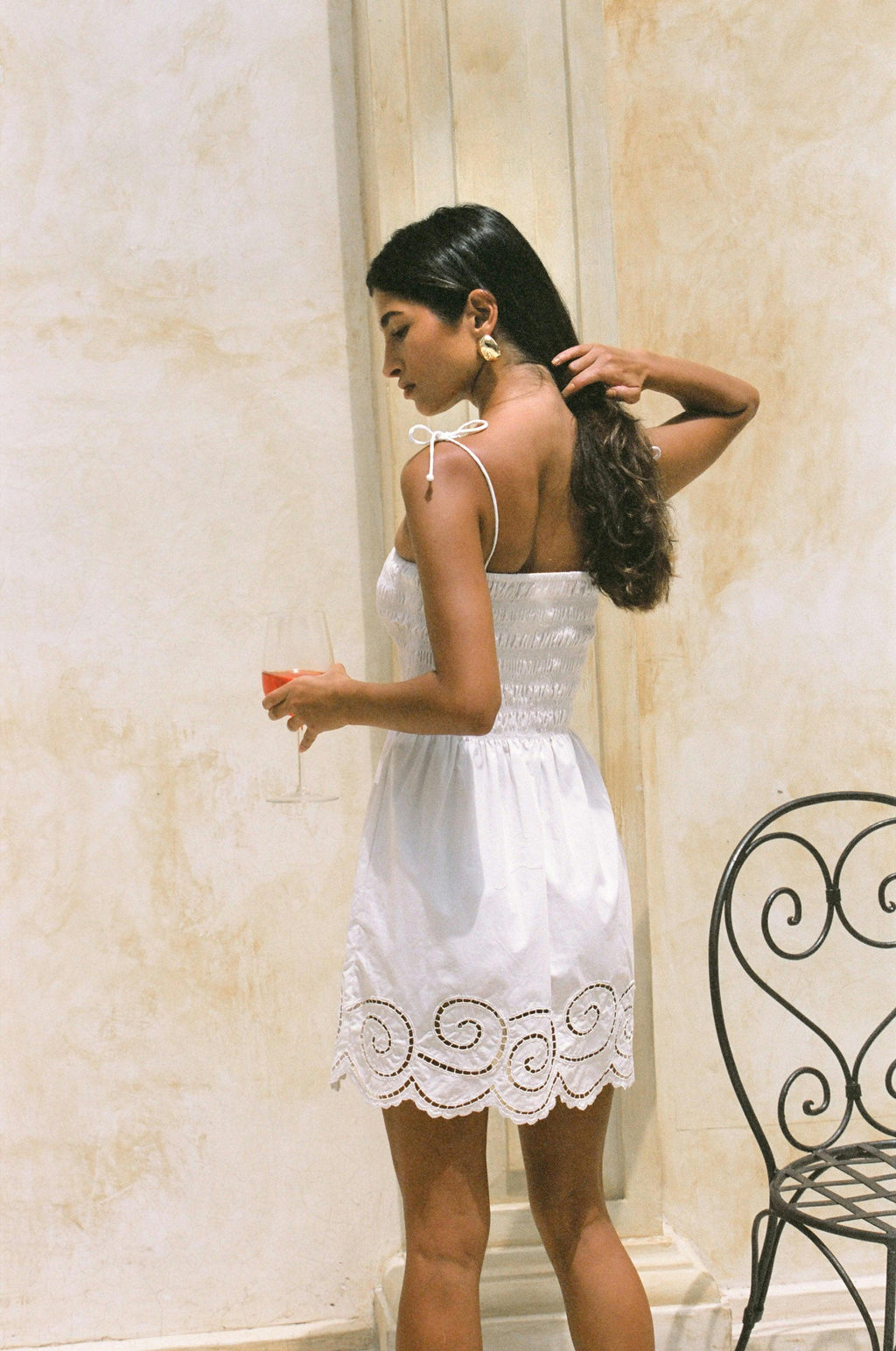 SEA WHIRL MINI DRESS - WHITE