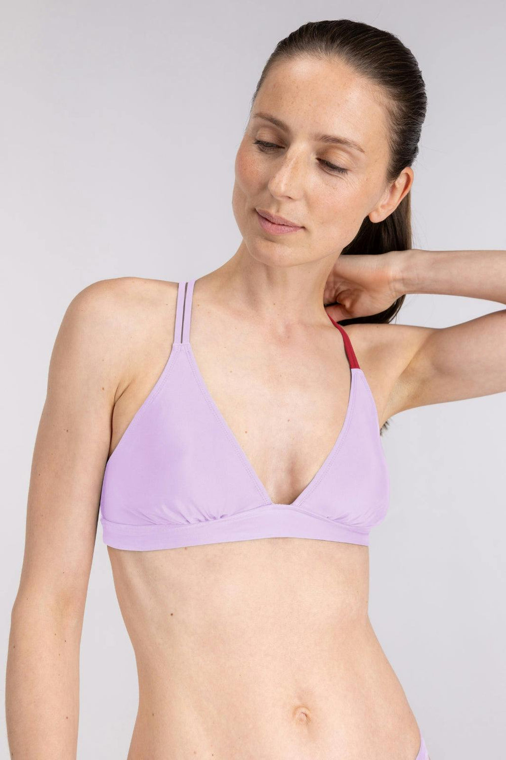 Bikini Top Cross ― Lilac / Red