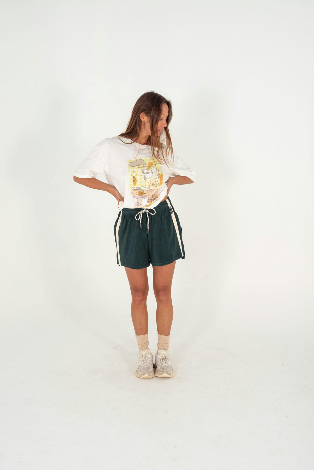Terry Towelling Shorts Forest