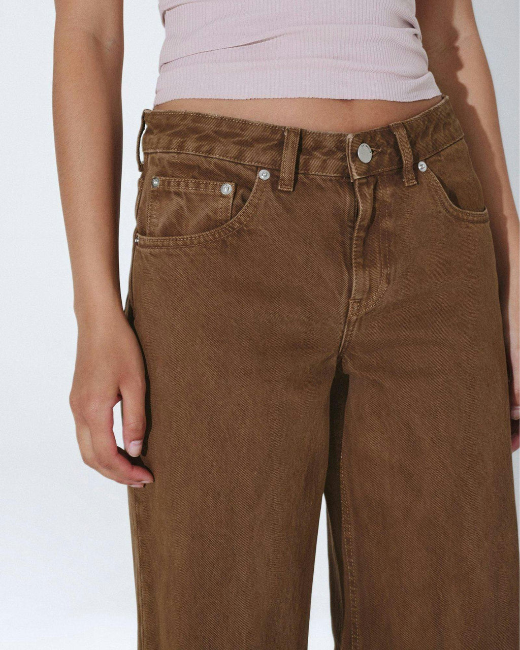 Rhue Low Wide Jeans TALL - Washed Teak