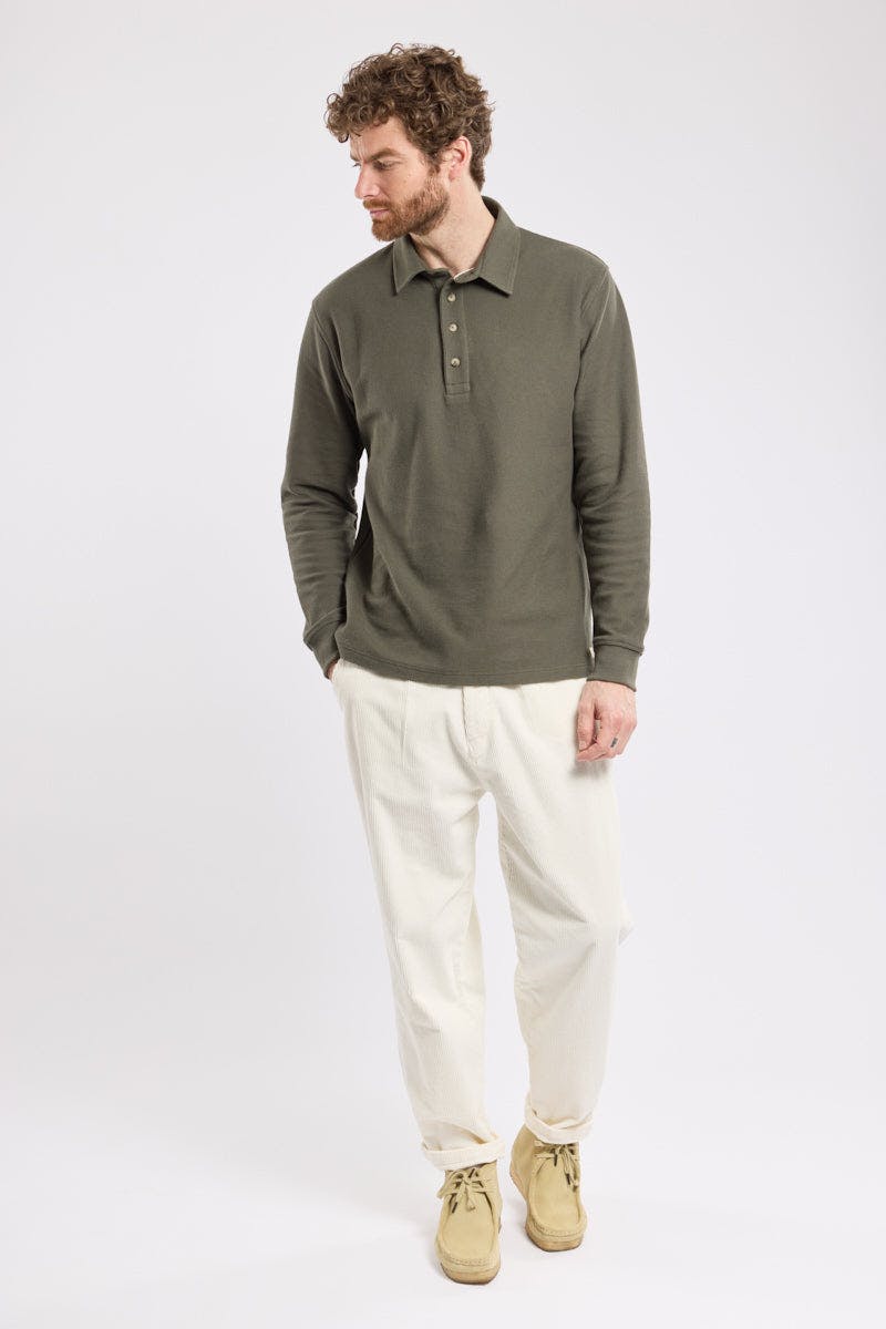 Armor Lux L/S Polo in Olive