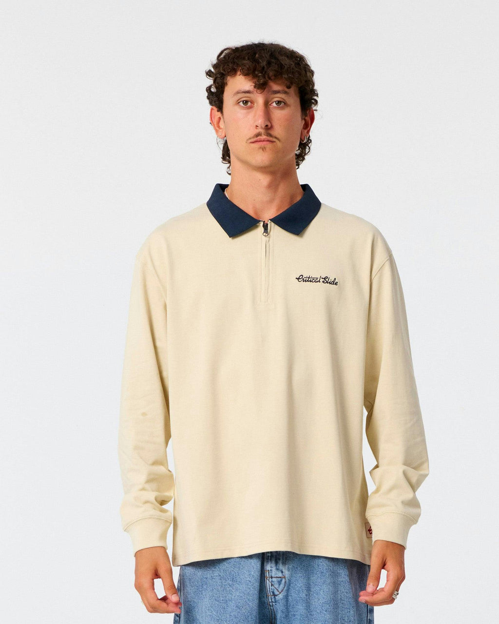Sun Cured 1/4 Zip Rugby - Ecru