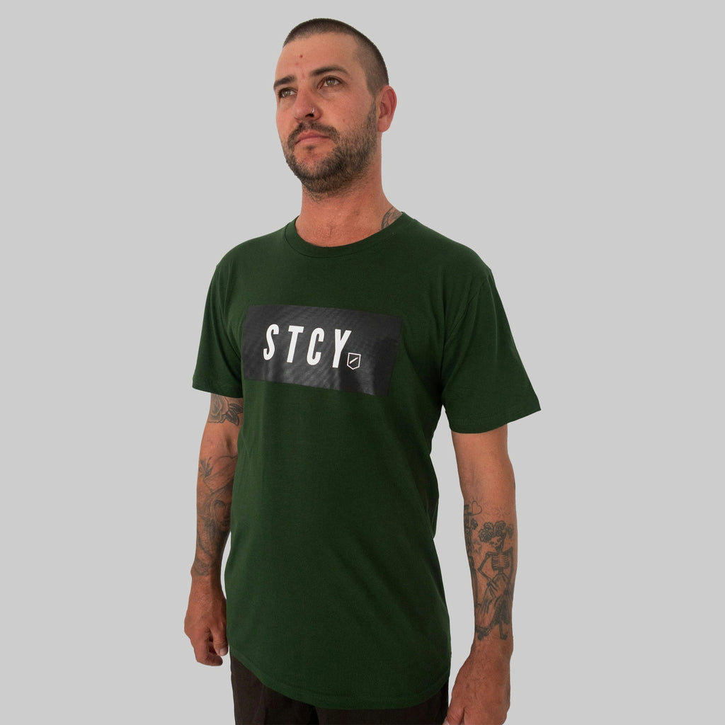 BLOCK TEE / FOREST GREEN