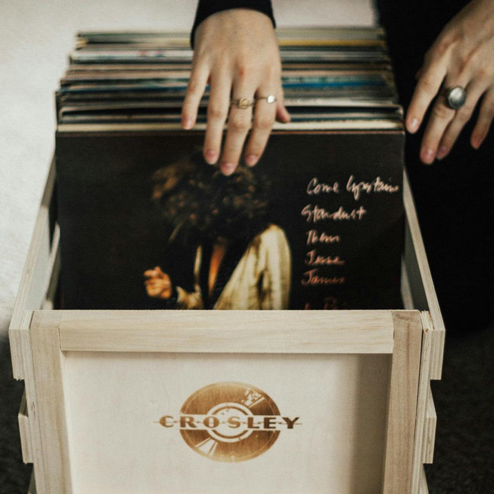 Crosley Cruiser Bluetooth Portable Turntable - Tourmaline + Bundled Crosley Record Storage Crate