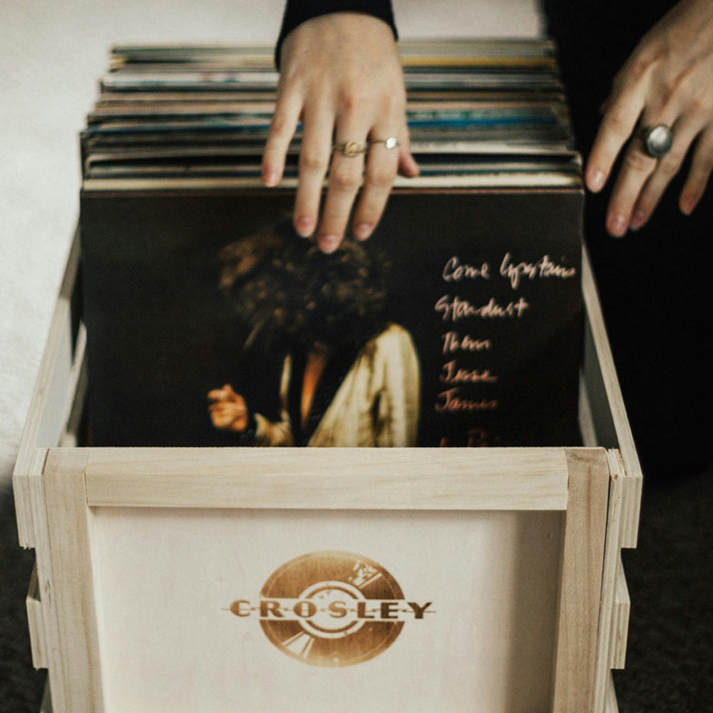 Crosley Cruiser Bluetooth Portable Turntable - Silver + Bundled Crosley Record Storage Crate