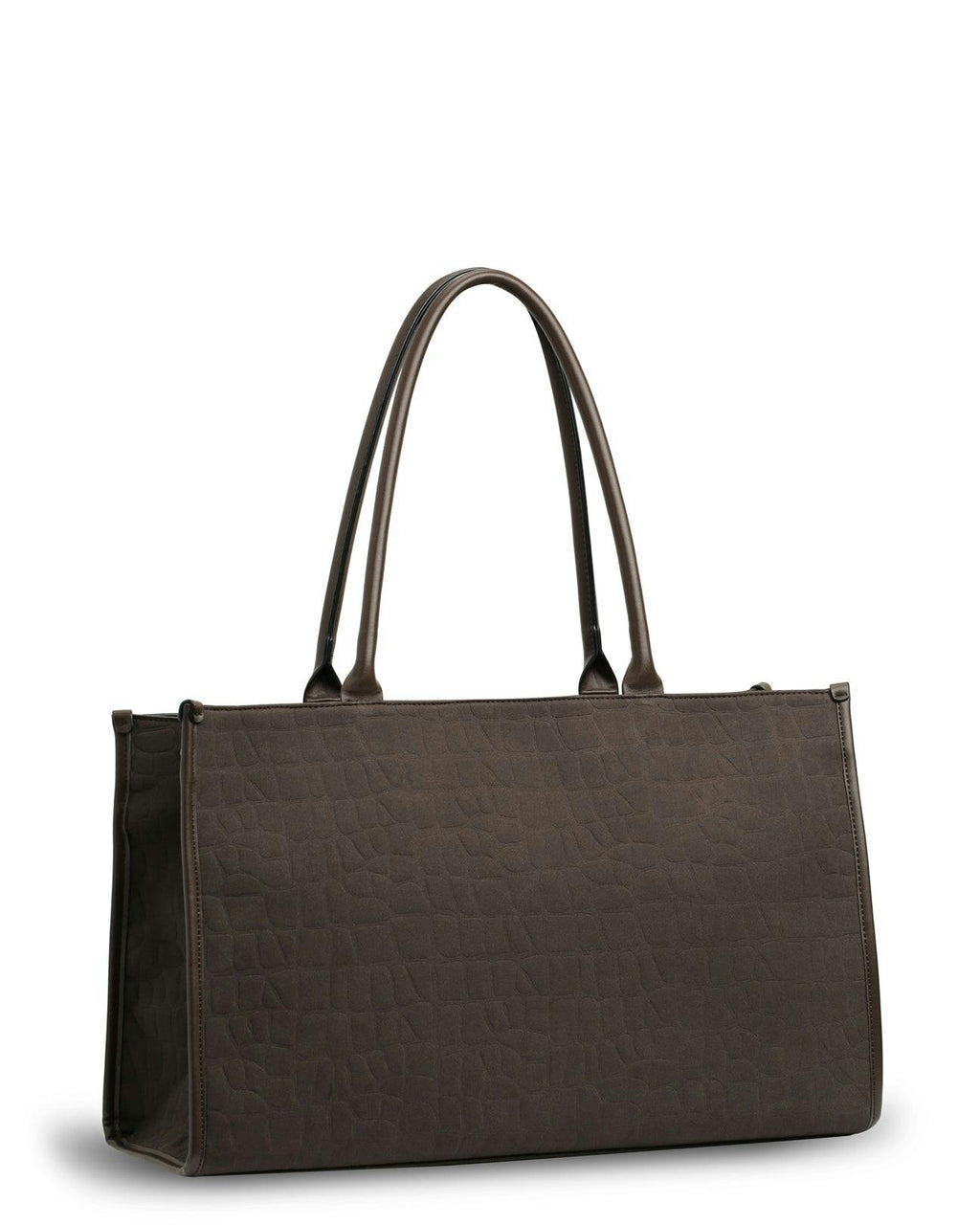 Prene | The Era Bag (CHOCOLATE SUEDE) Croc Embossed Tote Bag