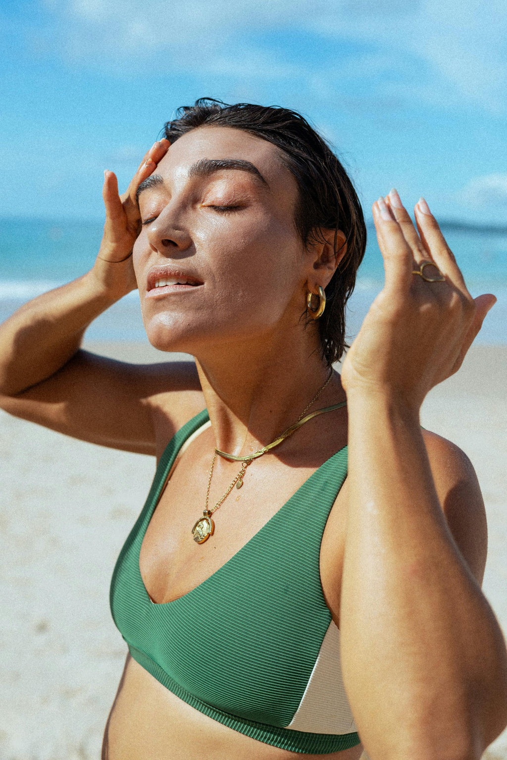 Cleo Bikini Top in Forest