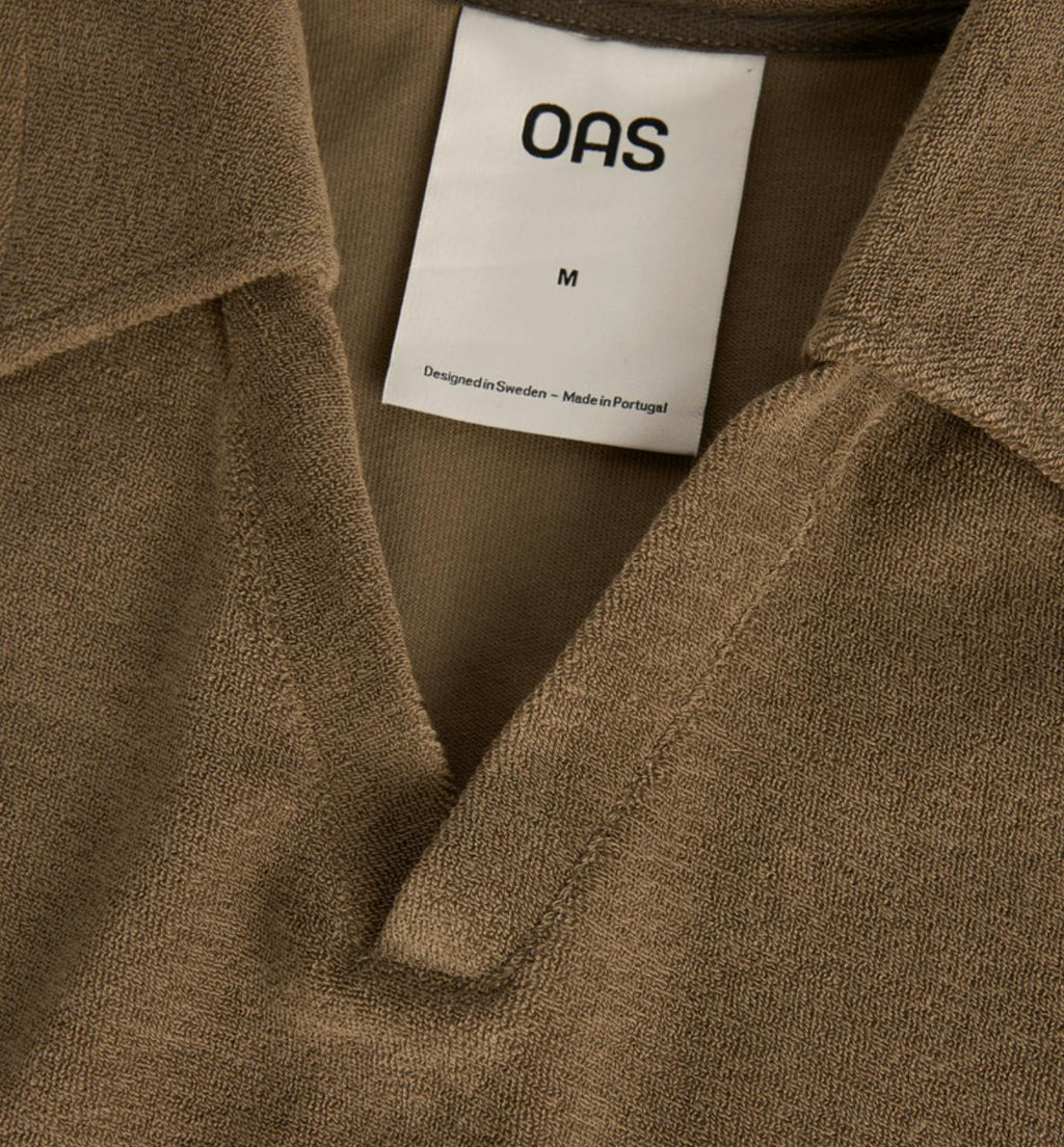 OAS Serif Terry Polo Shirt in Brown