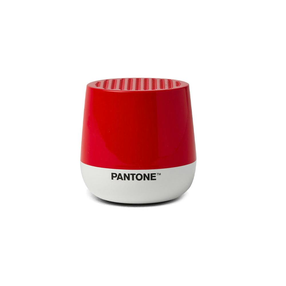 Lexon GIFT Set PANTONE - Includes Mino+ Mini Speaker, Flip Classic Clock, Mina M Lamp, Thykho 3  Speaker - 2035 Red