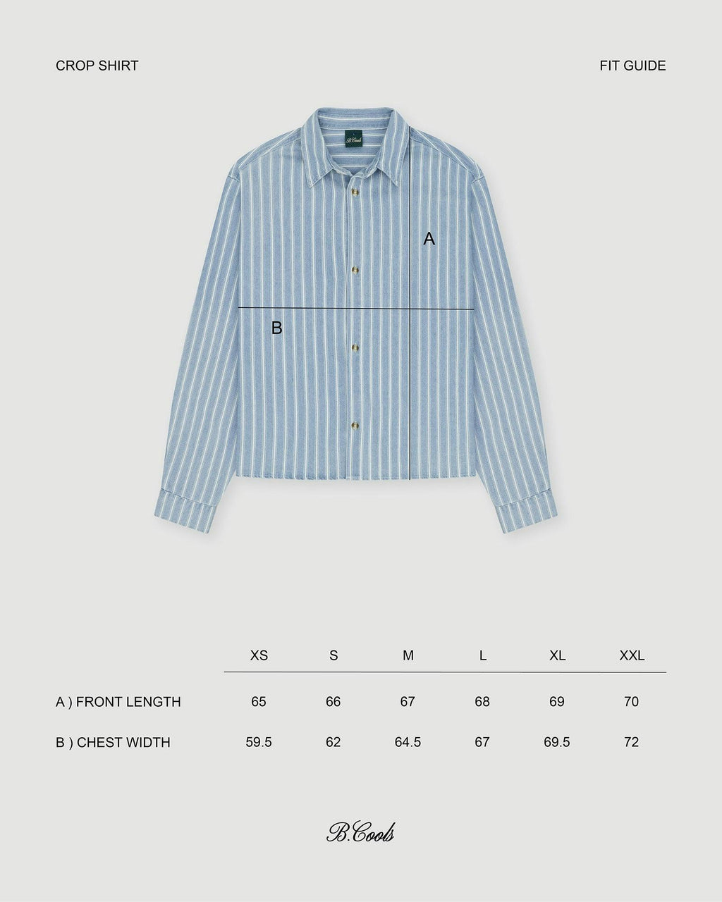 Crop LS Shirt Blue