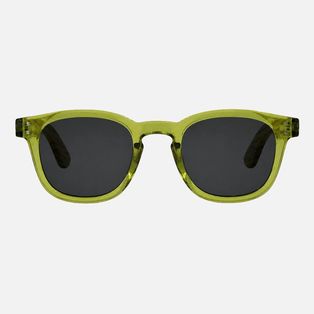 Havana - Crystal Green Frame with Wooden Temple Grey Polarized Lens
