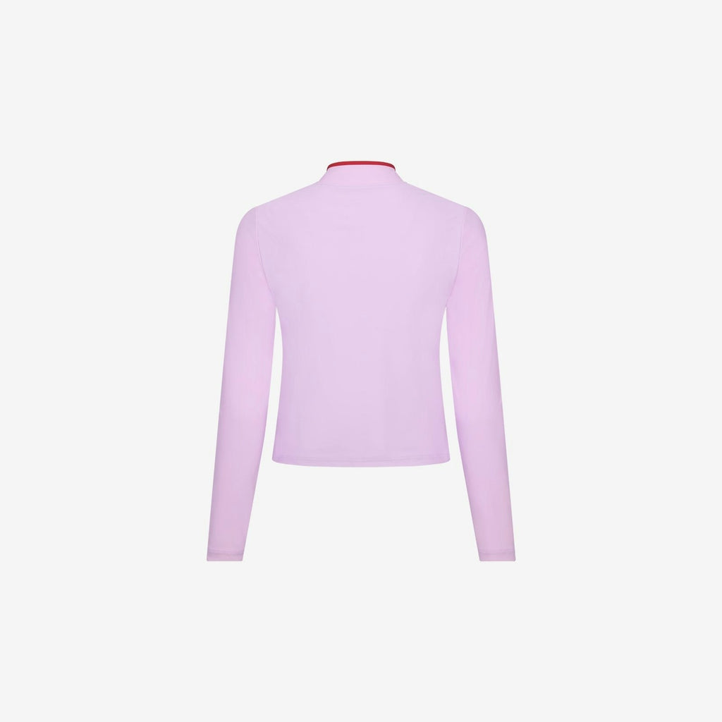 Rash Guard With Zip ― Lilac / Red
