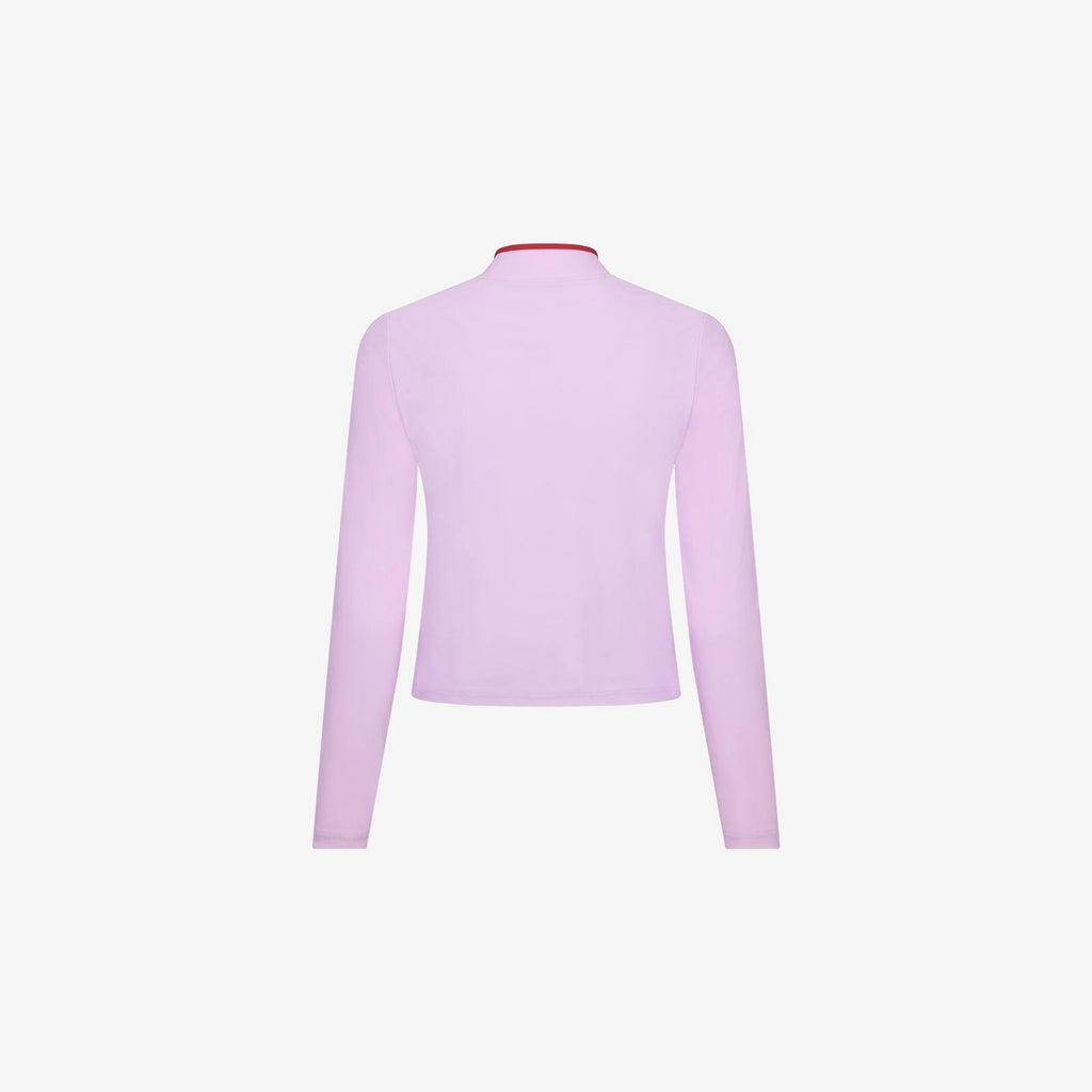 Rash Guard With Zip ― Lilac / Red