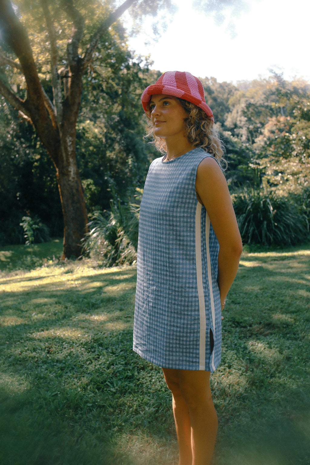 Sporty Dress in Blue Gingham