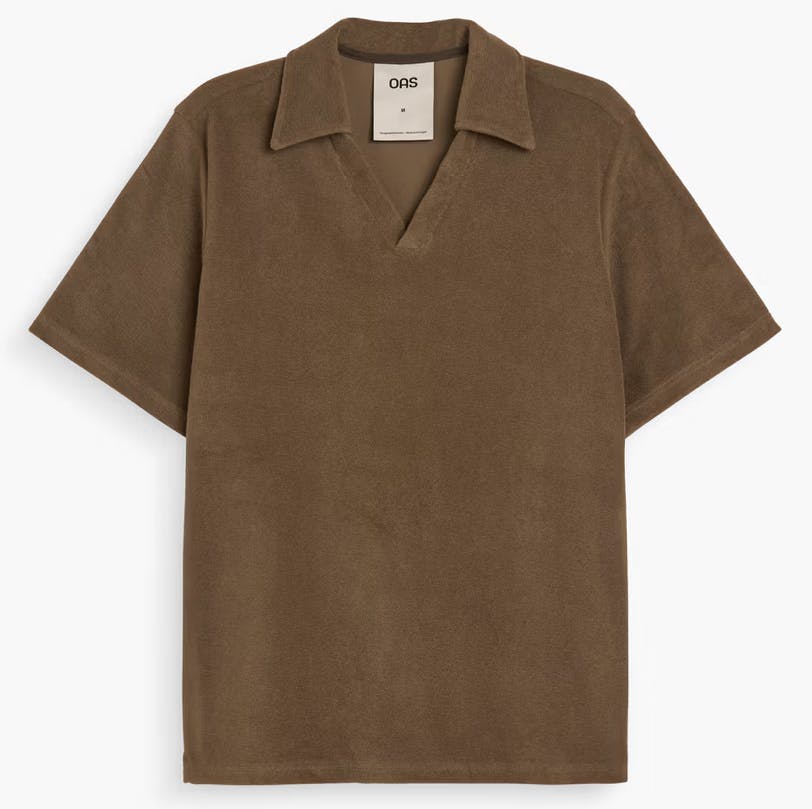 OAS Serif Terry Polo Shirt in Brown